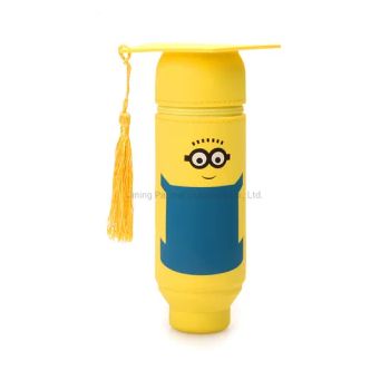 Boy Girls Silicone Animal Shape Pencil Case Silicone Round Pen Holder Children Creative Yellow Pen Holder with Doctor Hat - Jining Partner Outdoors Co., Ltd. - China