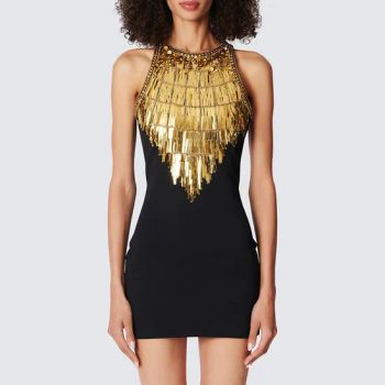 Summer New Womens Party Dresses Sleeveless Back Zipper Sexy Sequins Bodycon Mini Dress - Guangzhou Exbect Garment Co., Ltd. - China