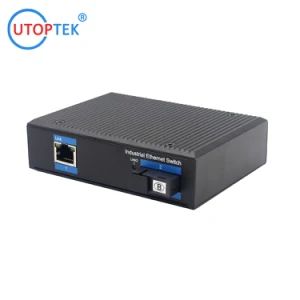 New Product 100m Industrial Fiber Media Converter 1 10 100m RJ45 Port and 1 100m Sc Port DIN Rail Wall Mount Network Switch - Shenzhen Utop Technology Co., Ltd. - China