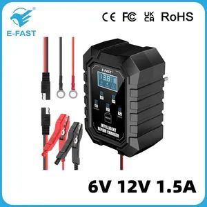 Hot Products 6V 12V 1.5A 7-Stage Smart Car Charger Automatic Motorcycle Motoboat Charger For2ah-20ah Lead Acid LiFePO4 Battery - Tianchang Zhiyun Electronic Technology Co., Ltd. - China