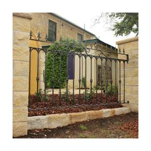 Orient Long Wrought Iron Fence Galvanized Wrought Iron Fence Material Iron Mounted Ground MOQ No Required Trademark - Shenzhen Prima Industry Co., Ltd. - China