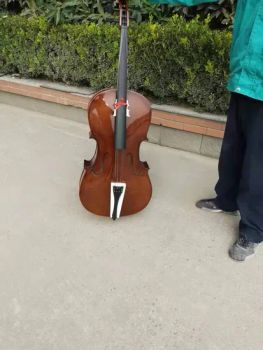 Student Cello Plywood Body Spruce Veneer Top Flamed Veneer Back & Side Antique Brown Matt Finish Scg003 - Super Music Co., Ltd. - China