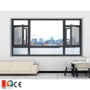 Swing Casement Aluminum Window with Stainless Steel Mosquito Net Blinds and Top-Tier Double-Glazed Tempered Glass - Foshan Hanse Industrial Co., Ltd. - China