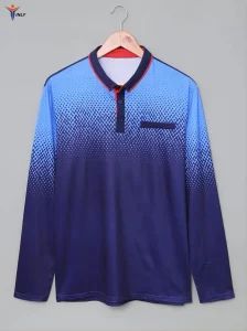 Wholesales New Men's Business Fashionable Casual Long Sleeves Blue Sports Wear Printed Polo Neck Shirts Sports Jersey - Guangzhou Inly Sporting Goods Co., Ltd. - China