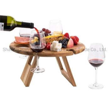 Wooden Foldable Garden Table 40x40x2cm Wine Stand AC00001 MOQ1000 1Y FSC FDA - Shaowu Han Well Import and Export Trade Co., Ltd. - China