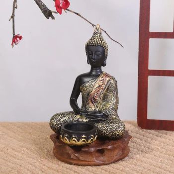 15cm 5.9inch Southeast Asia Buddha Resin Crafts Ornaments Plate Sitting Buddha Desktop Crafts Statues - Xiamen Qlfamily Technology Co., Ltd. - China