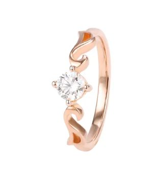 Fashion Gift 14K Rose Gold Round Cut Natural Diamond Wedding Rings - HENAN GRACE JEWELRY CO., LTD. - China