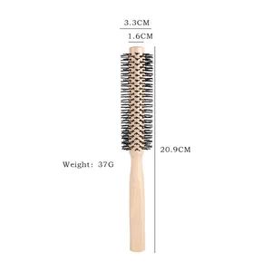 Wholesale Small Wooden Round Hair Brush Customized Logo Mini Roller Styling Hair Comb Roller Comb - Taixing JEYGO Import Export Co., Ltd. - China