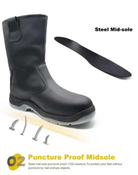 Non Slip Mens Safety Footwear with Stylish Black Top Layer Insoles PU Gender Male Model NO. 670 Material Leather Origin P R China - Hebei Rongxiang Shoes Co., Ltd - China