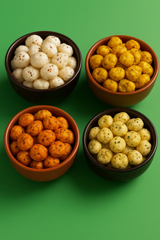 Flavoured Makhana Type Flavored Place of Origin India Texture Light, Roasted Instruction for use Snacks Certifications Gi-certified - Mera Kisan - India
