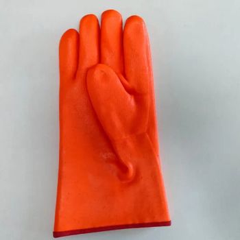 Fluorescence Orange PVC Gloves Warm Winter Safety Work Gloves Fishing Gloves - Hangzhou Hemai Imp & Exp Co., Ltd. - China