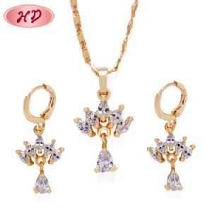 2020 Wedding Jewelry 18K Gold Plated African Jewelry Sets with African Zircon Pendant - Guangzhou Heng Dian Trade Co., Ltd. - China