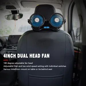 Car Fan USB Rechargeable Dual-Head Fans Electric 5V Vehicle Cooling Fans for Auto SUV Track Seden Dashboard Home Office Desk - Hangzhou Tonny Electric & Tools Co., Ltd. - China