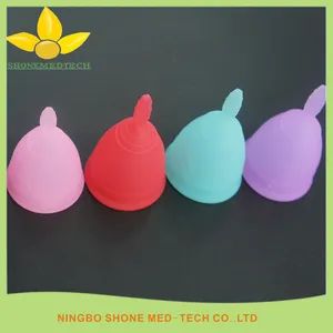 Reusable and Washable Lady Silicone Menstrual Cups with Cloth Bag - Shone Industry Group Limited - China
