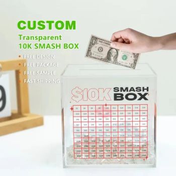 Customized Acrylic Piggy Bank Gold Coin Storage Boxes for Kids and Adults Money Saving Box Not Openable Cash Box - Tianjin Caile Printing Co., Ltd - China