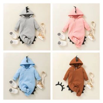 Baby Boys Girls Autumn Bodysuit Newborn Fleece Hooded Jumpsuit Babe Zipper Romper Baby Romper Set - Quanzhou Yilijia International Trade Co., Ltd. - China