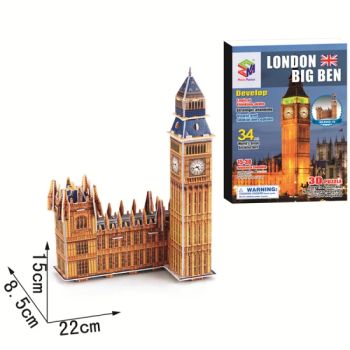 High Quality 3D Jigsaw Puzzles Toys London Big Ben Building Puzzles 3D Space Model Architecture Toys Cube Puzzle for Children and Adults - Shantou Tombo Toys Co., Ltd. - China