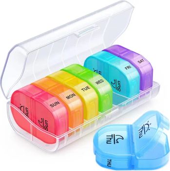 Am Pm Pillbox with 7 Detachable Pill Case, BPA-Free & Portable 7 Day Pill Organizer with Large Storage to Hold Medic - Ningbo Qize Industry and Trade Co., Ltd - China