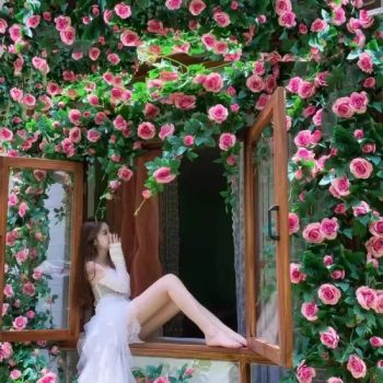 Popular Artificial Flowers 22 Rose Vines for Indoor and Outdoor Wedding Decorations Beautiful Roses - Renqiu Aorui Trading Co., Ltd. - China