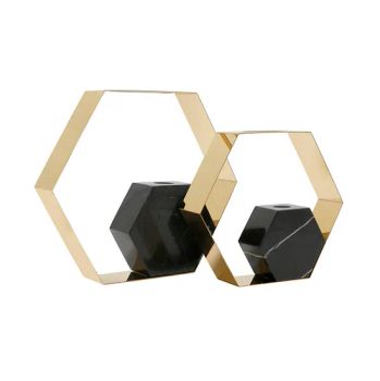 Luxury Gold Metal-Crafts Black Marble Vase Border for Desktop Home Decoration - Shenzhen Carol Mendisi House Accessories Co. Ltd. - China
