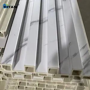 Home Indoor Decorative Wood Plastic PVC Slat Wall Cladding Decor Interior Paneling Sheets Boards WPC Wall Panel - Guangzhou Titan Commercial Co., Ltd. - China