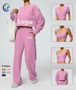 Customizable Logo New Sports Yoga Vest Set Fitness Tight Yoga Pants Long Sleeve Sweater Wear Suit - Xiamen Morphy Technology Co., Ltd. - China