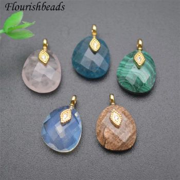 New Design CZ-Paved Gold-Plated Natural Stone Oval Water-Drop Eye-Shape Charms Pendants Jewelry - Guangzhou Lizhizhu Jewelry Co. Ltd - China