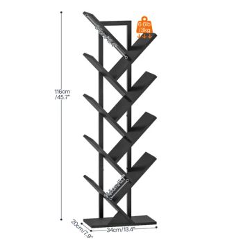 Hoobro Tree Bookshelf, 9-Tier Bookcase with LED Lights, Space-Saving Book Shelf, Holds Books, CDS, Floor Standing Bookcase for Office, Living Room, Bedroom - Zhengzhou Beiao Network Technology Co., Ltd - China