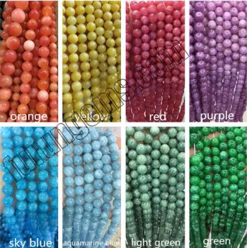 Multicolor Dye Jade Gemstone Loose Beads for Jewelry Making 4/6/8/10mm - Furun Gems Co., Limited - China