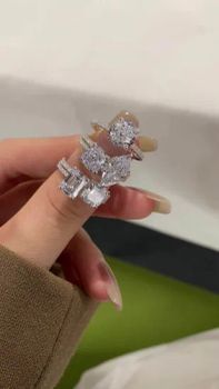 925 Sterling Silver Cubic Zirconia Heart Diamond Ring Promise Engagement Wedding Rings - Skylark Network Co., Ltd - China