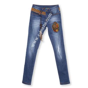 (14115) Fashion Womens Jeans Ladies Denim Jeans Garment (14115) - Canton Jeans Fashion Co., Ltd - China