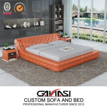 LED Upholstery Crystal Decorations California Bed Frame - Foshan Ganasi Furniture Co., Limited - China