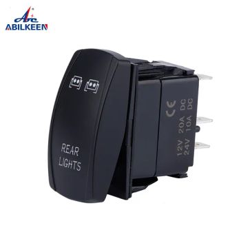 Rear Lights Rocker Switches 12V 20A 10A Dual LED Switch - YUEQING AIBEIKEN ELECTRIC CO., LTD. - China