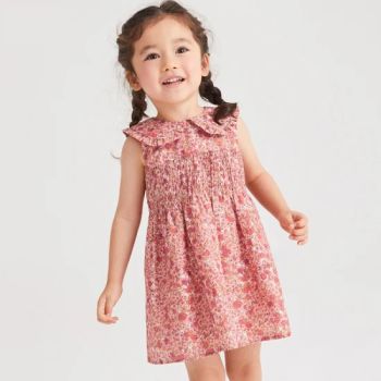 Fancy Kids Light Purple Flower Rose Pattern Baby Birthday Party Smocking Girls Puffy Dresses - Quanzhou Yilijia International Trade Co., Ltd. - China