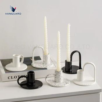 Modern Ceramic Candle Holder Custom Black Candle Holder OEM ODM Wholesale White Candle Holder - Zibo Vanguard Co.,Ltd - China