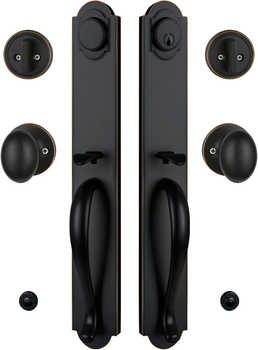 Aged Bronze Double Door Handleset with Knob - Keyed Entry & Dummy Set from Gadgets LLC Aged Bronze Double Door Handleset with Knob - Keyed Entry & Dummy Set - Gadgets LLC - United States
