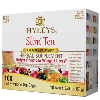 100 CT SLIM TEA NINE ASSORTED FLAVORS HERBAL SUPPLEMENT - Mekor Corp - United States