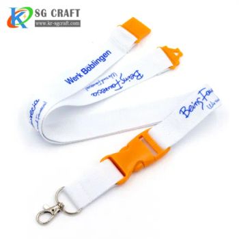 Manufacturer Custom Sublimation Heated Transfer Polyester Printing Woven Lanyard with ID Card Badge Holder - KN Gift Limited - China