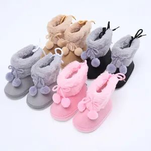 Newborn Booties Baby Socks Shoes Girl Winter Warm Cute Toddler Prewalkers Soft Anti-Slip Infant Newborn Crib Crawl Shoes - Shanghai Hexuan Baby Products Co., Ltd. - China
