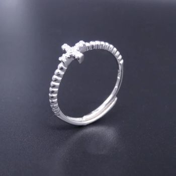 Lucky Cross Shaped Sterling Silver Cubic Zirconia Ring for European Women Engagement - Shenzhen Chenqi Limited - China