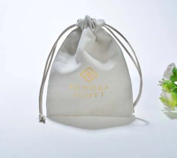 Grey Suede Fabric Drawstring Gift Bag Velvet Jewelry Pouch Velvet Bag Cloth Gift Bags - Wuhan Eco Faith Packing Co., Ltd. - China