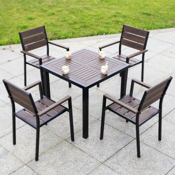 New Design Brown Outside Restaurant Chairs and Tables Water Proof Bistro Garden Furniture Set - Guangxi Shangzhifan Furniture Co., Ltd. - China