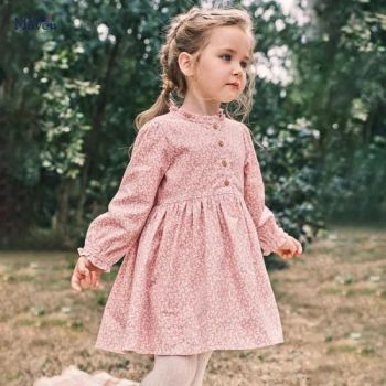 Spring and Autumn Summer Girls′ Clothing Flowers Pastoral Cotton Baby Skirt Dress Children Corduroy Princess Dress - Quanzhou Jiafu Textile Co., Ltd - China