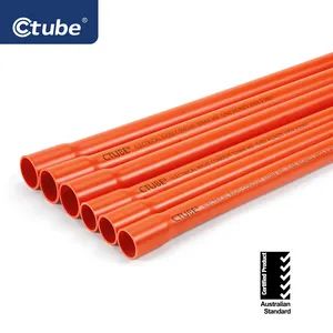 Ctube Conduits Factory Wholesale High Quality 25 32 mm Orange Cable Protection PVC Electrical Conduit Pipe - Guangdong Ctube Industry Co., Ltd. - China
