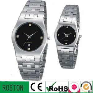 Mens Womens Sapphire Mirror Tungsten Steel Couple Watch - Guangzhou Roston Watch & Clock Co., Ltd. - China