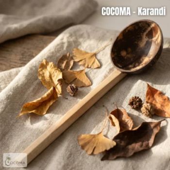 Coconut Shell Karandi (Ladle) – Handmade Eco-Friendly Wooden Handle Serving Spoon - ASR Exports  - India
