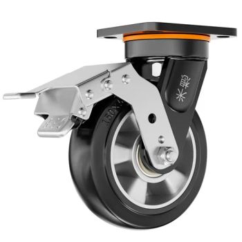 75mm 100mm 125mm Medium Duty Industrial Furniture High Load Brake Aluminum Core Rubber Caster Wheel - Hengshui Haoye Co., Ltd. - China