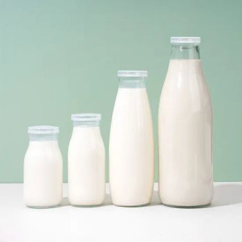 Factory Direct OEM Custom Logo Drinking Bottle Empty Transparent Glass Beverage Milk Bottles with Plastic Lids - Xuzhou Honghua Glass Technology Co., Ltd. - China