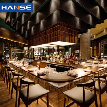 Restaurant Furniture Supplier Commercial Light Luxury Wood Restaurant Furniture Sets for Project - Foshan Hanse Industrial Co., Ltd. - China