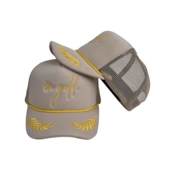 Embroidered Curved Brim Mesh Baseball Cap Fashion Personnalisable 5 Panel Foam Mens Trucker Hats Cap with Rope - Baoding Shuorui Import and Export Co., Ltd. - China